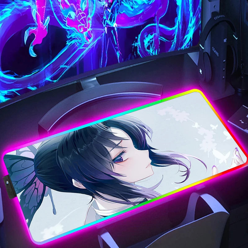 Demon Slayer RGB Gaming Mauspad – XXL Desk Mat mit LED-Beleuchtung