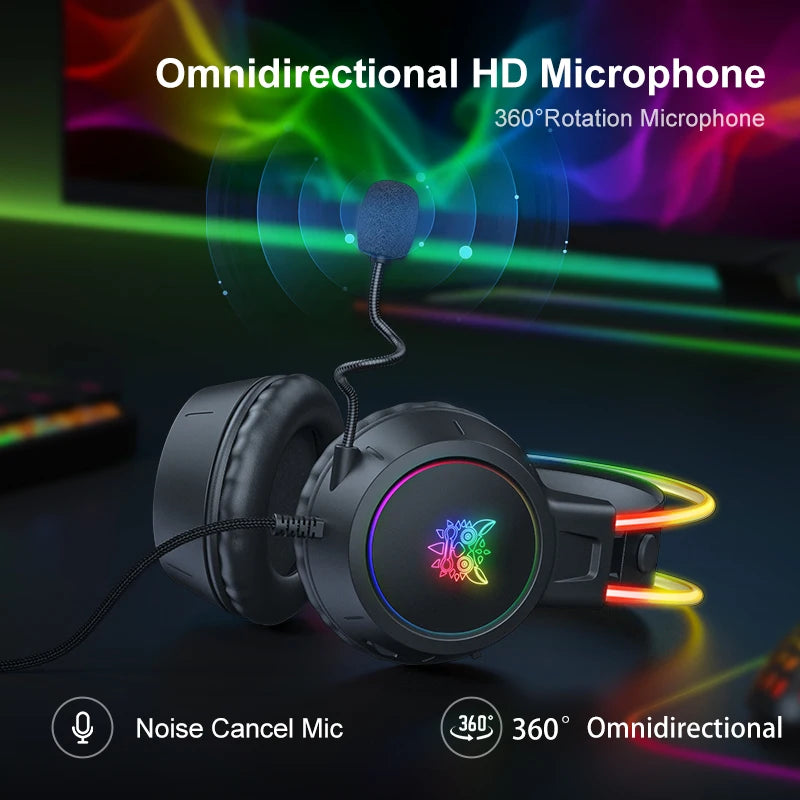 ONIKUMA RGB Gaming Headset mit Mic – 3.5mm für Konsole & PC