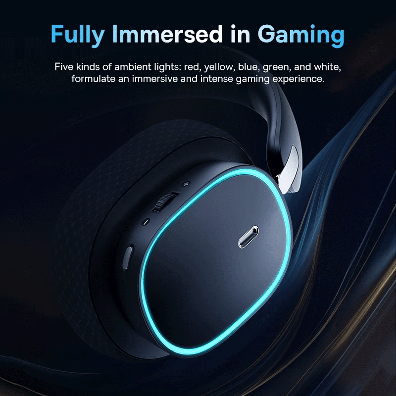Baseus GH02 Wireless Gaming Headset – 3-Modus RGB Over-Ear Headphones mit Mic