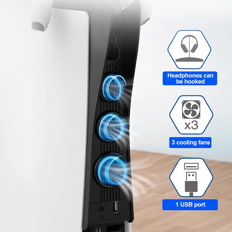 Ipega PG-P5016 – PS5 Ladestation mit Kühlung & Headset-Halter