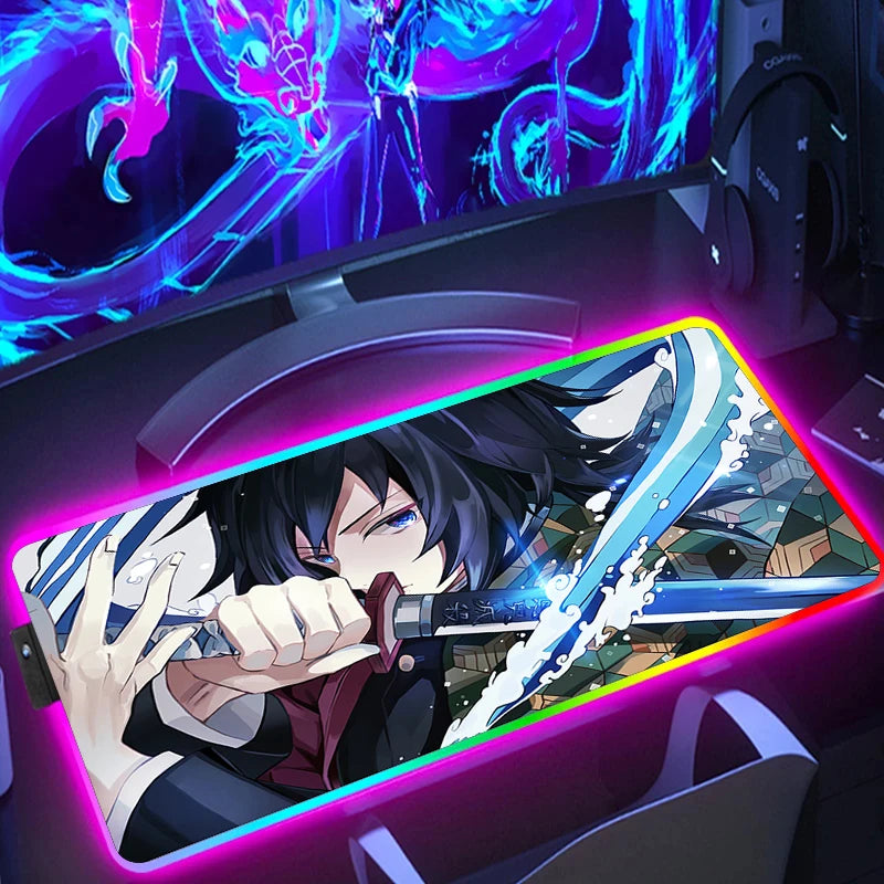 Demon Slayer RGB Gaming Mauspad – XXL Desk Mat mit LED-Beleuchtung