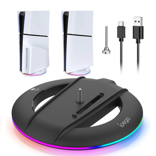 RGB Standfuß für PS5 Slim/Pro – Vertikaler Kühlständer mit USB & Licht