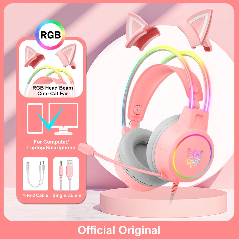 ONIKUMA RGB Gaming Headset mit Mic – 3.5mm für Konsole & PC