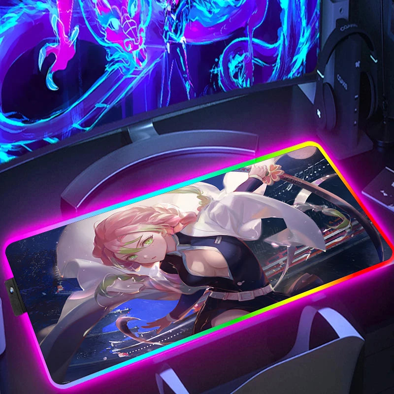 Demon Slayer RGB Gaming Mauspad – XXL Desk Mat mit LED-Beleuchtung