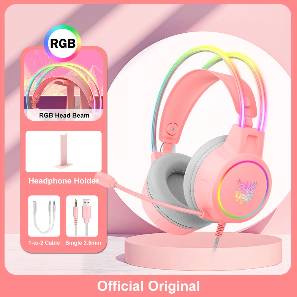 ONIKUMA RGB Gaming Headset mit Mic – 3.5mm für Konsole & PC