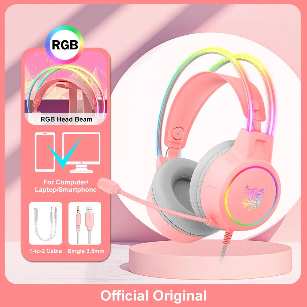 ONIKUMA RGB Gaming Headset mit Mic – 3.5mm für Konsole & PC