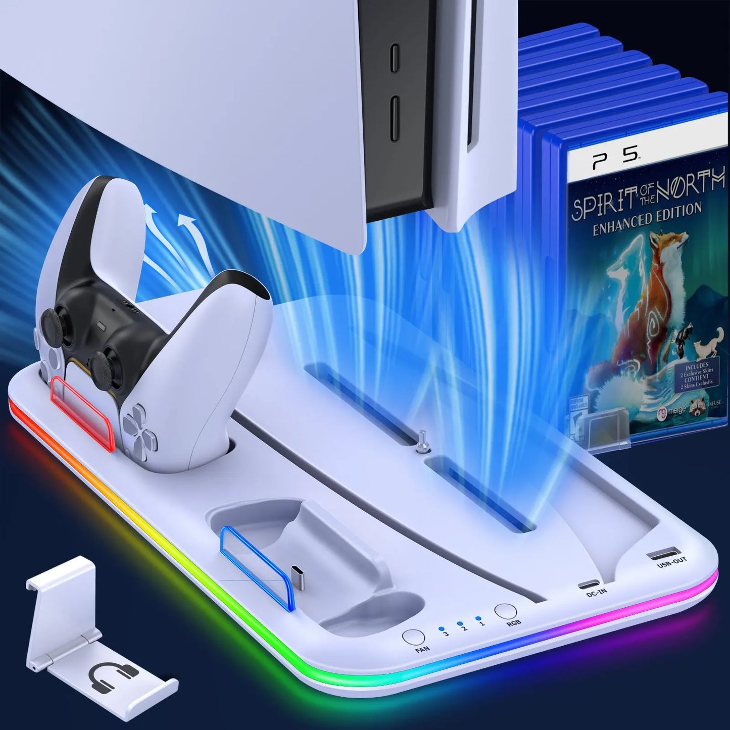 PS5 RGB Kühlständer mit Ladefunktion